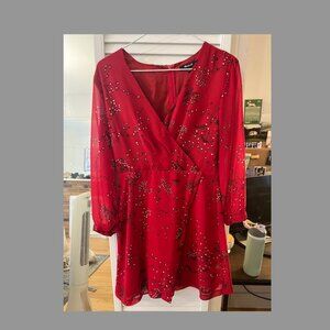 Madewell red floral dress